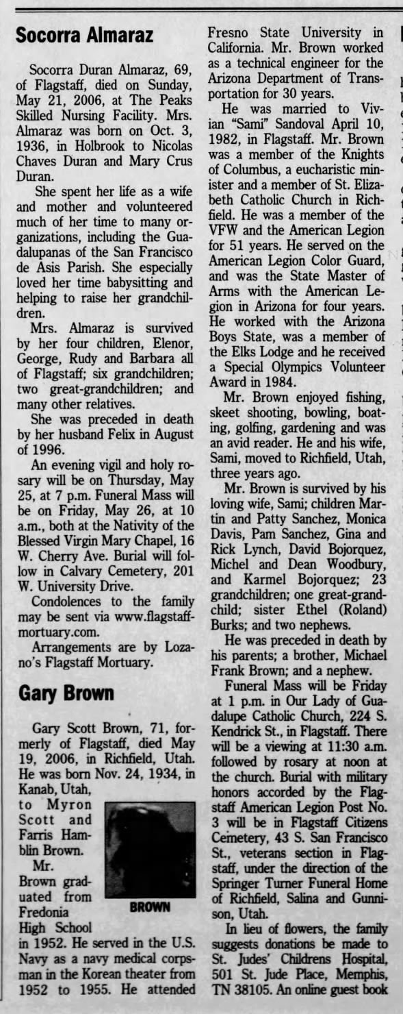 Obituary for Gary Scott Brown (Aged 69)